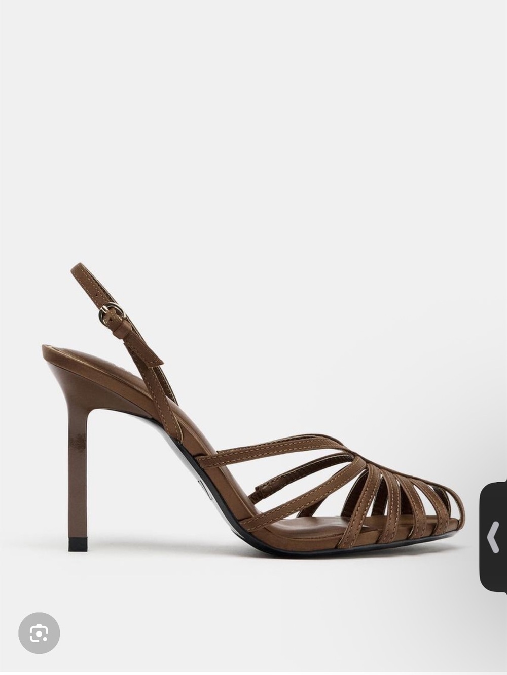 ZARA Brown Strappy Slingback Heels